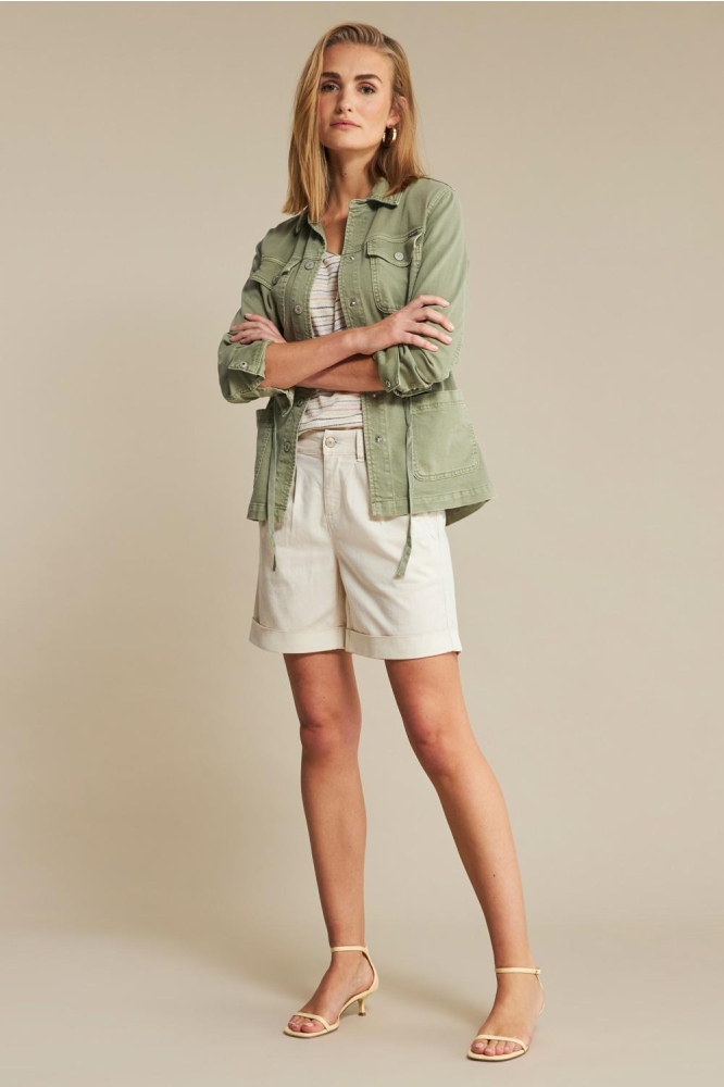 CLEO SHORT COTTON LINEN COLOUR SRB4572 PEARL